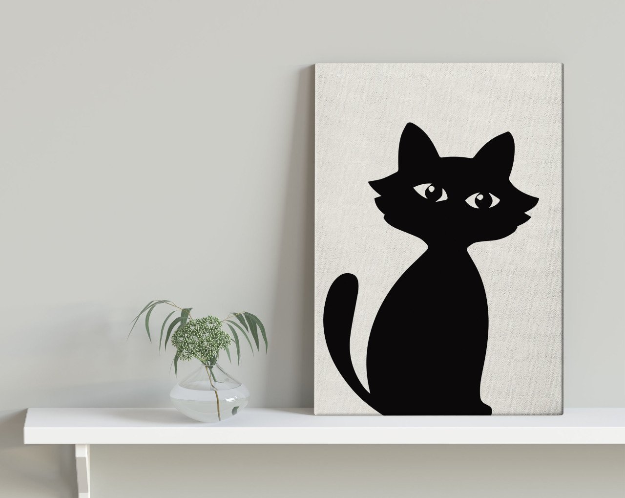 BK Home Kedi Tasarımlı Kanvas Tablo 30x50cm-2