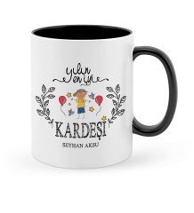 Kişiye Özel Yılın En İyi Kardeşi Siyah Kupa Bardak - 2