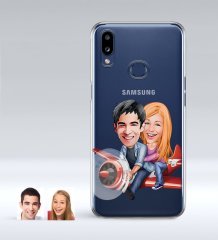 Kişiye Özel Sevgililer Karikatürlü Samsung Galaxy A10s İnce Şeffaf Silikon Telefon Kapağı-11