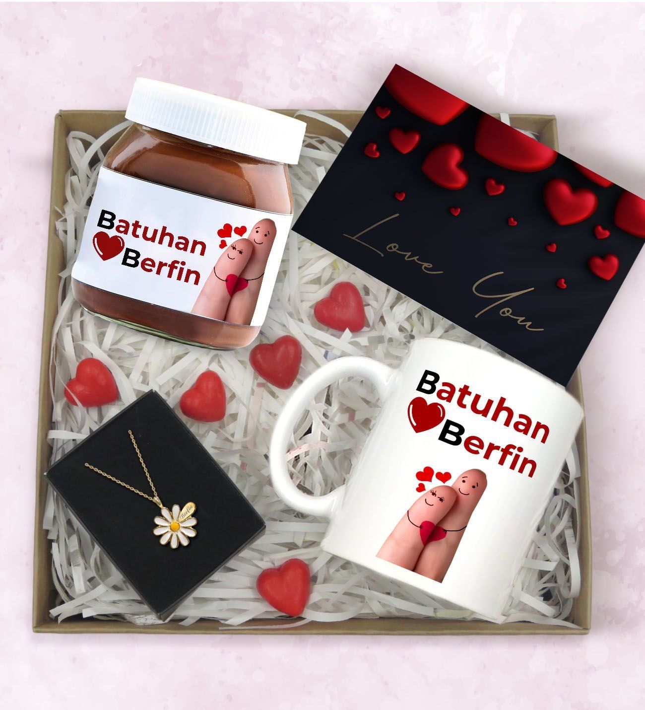 BK Gift Sevgiliye Özel Hediye Seti-7, Sevgililer Günü Hediyesi, Yıl Dönümü Hediyesi, Nutella 400gr., Doğum Günü Hediyesi
