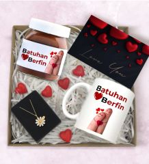BK Gift Sevgiliye Özel Hediye Seti-7, Sevgililer Günü Hediyesi, Yıl Dönümü Hediyesi, Nutella 400gr., Doğum Günü Hediyesi