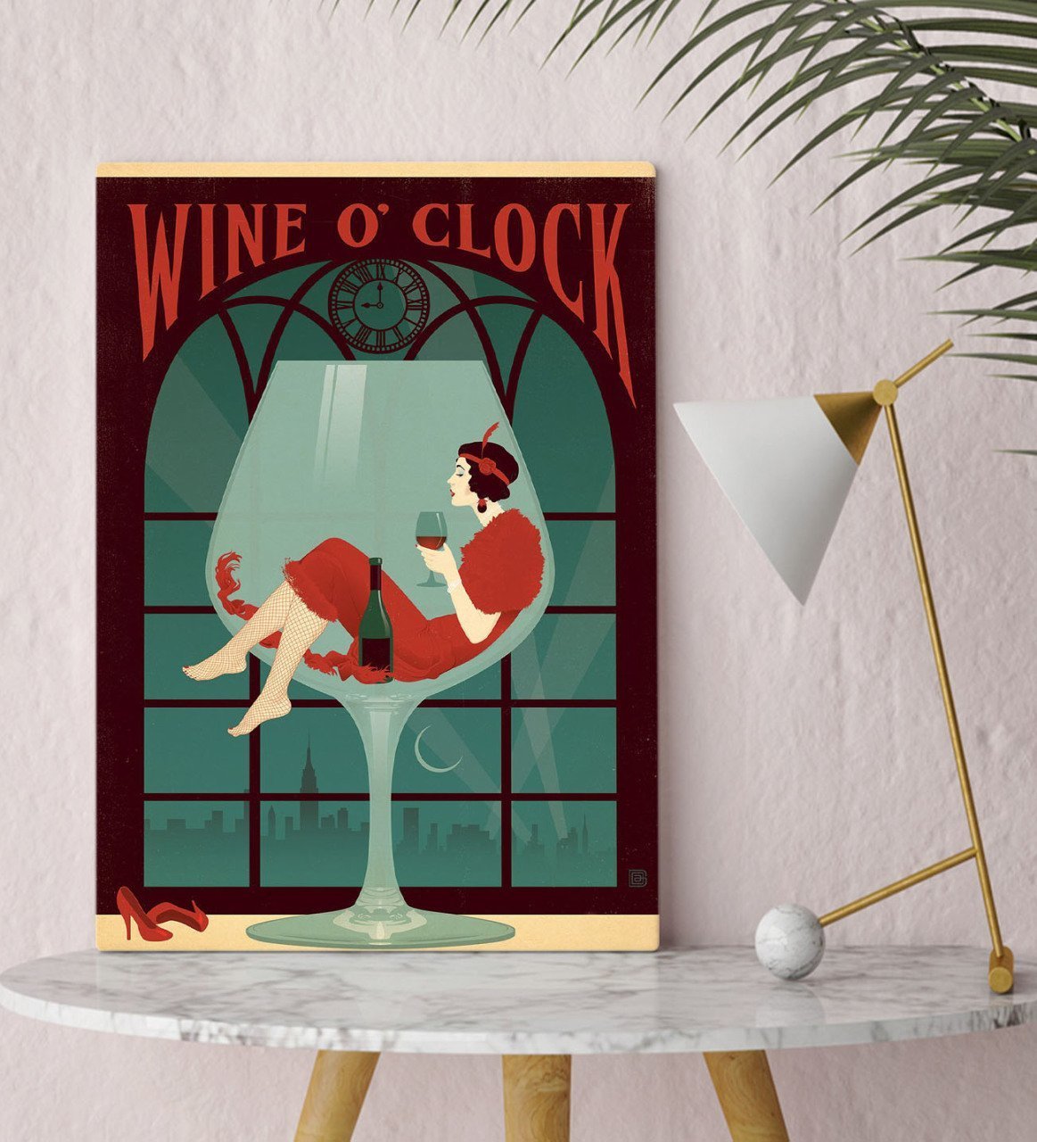 BK Gift Wine O'Clock Tasarımlı Kanvas Tablo 30x50cm-1