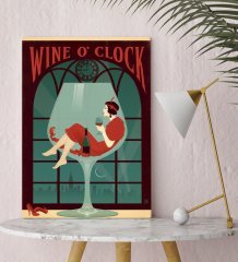 BK Gift Wine O'Clock Tasarımlı Kanvas Tablo 30x50cm-1