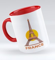 Bk Gift France Tasarımlı Kırmızı Kupa Bardak - Model 1