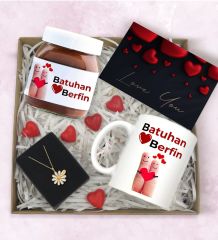 BK Gift Sevgiliye Özel Hediye Seti-6, Sevgililer Günü Hediyesi, Yıl Dönümü Hediyesi, Nutella 400gr., Doğum Günü Hediyesi