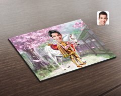 Kişiye Özel Beyaz Atlı Prens Karikatürlü Ahşap Puzzle-1