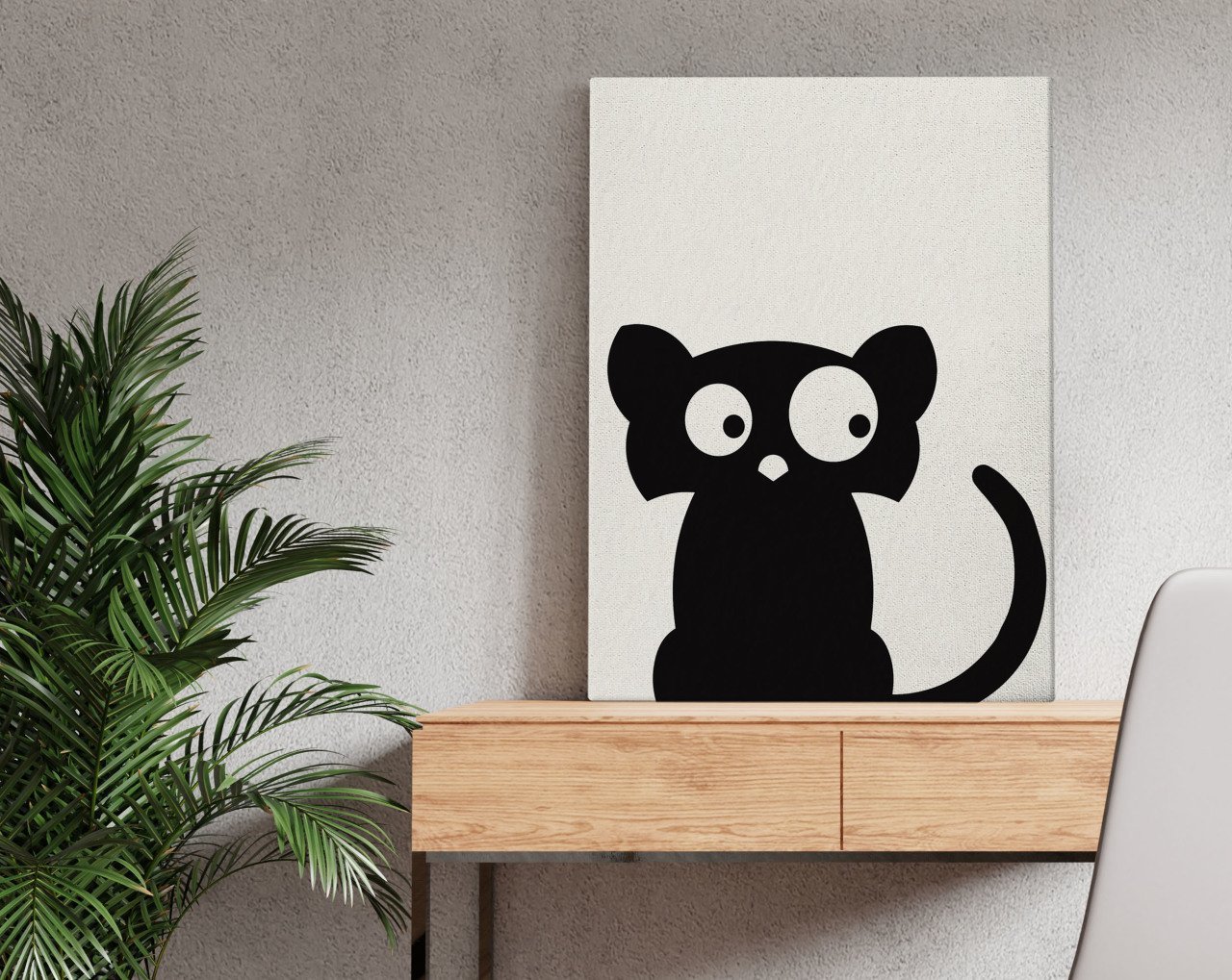 BK Home Kedi Tasarımlı Kanvas Tablo 50x70cm-1
