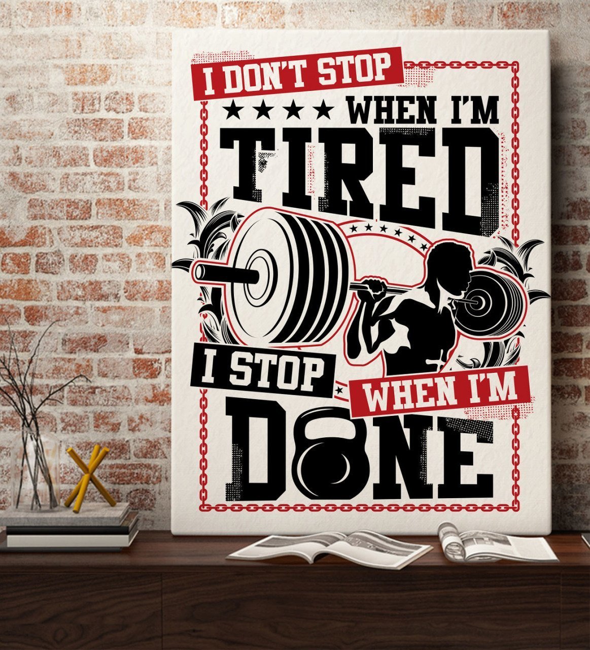 BK Gift When I'm Tired Tasarımlı Kanvas Tablo 70x100cm-1