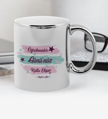 Kişiye Özel Öğretmenler Gününüz Kutlu Olsun Krom Kupa Bardak - 4