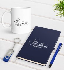 Kişiye Özel Ortodontist Temalı Lacivert Defter Kalem Kupa 32gb USB Bellek Hediye Seti-1
