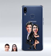Kişiye Özel Sevgililer Karikatürlü Samsung Galaxy A10s İnce Şeffaf Silikon Telefon Kapağı-6
