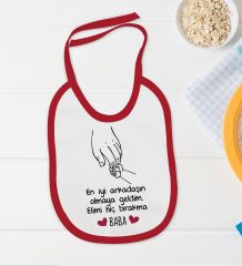 BK Kids En İyi Arkadaşın Olmaya Geldim Tasarımlı Kırmızı Bebek Body Zıbın ve Mama Önlüğü Hediye Seti-1