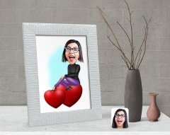 Kişiye Özel Kadın Karikatürlü Dekoratif Çerçeve-2