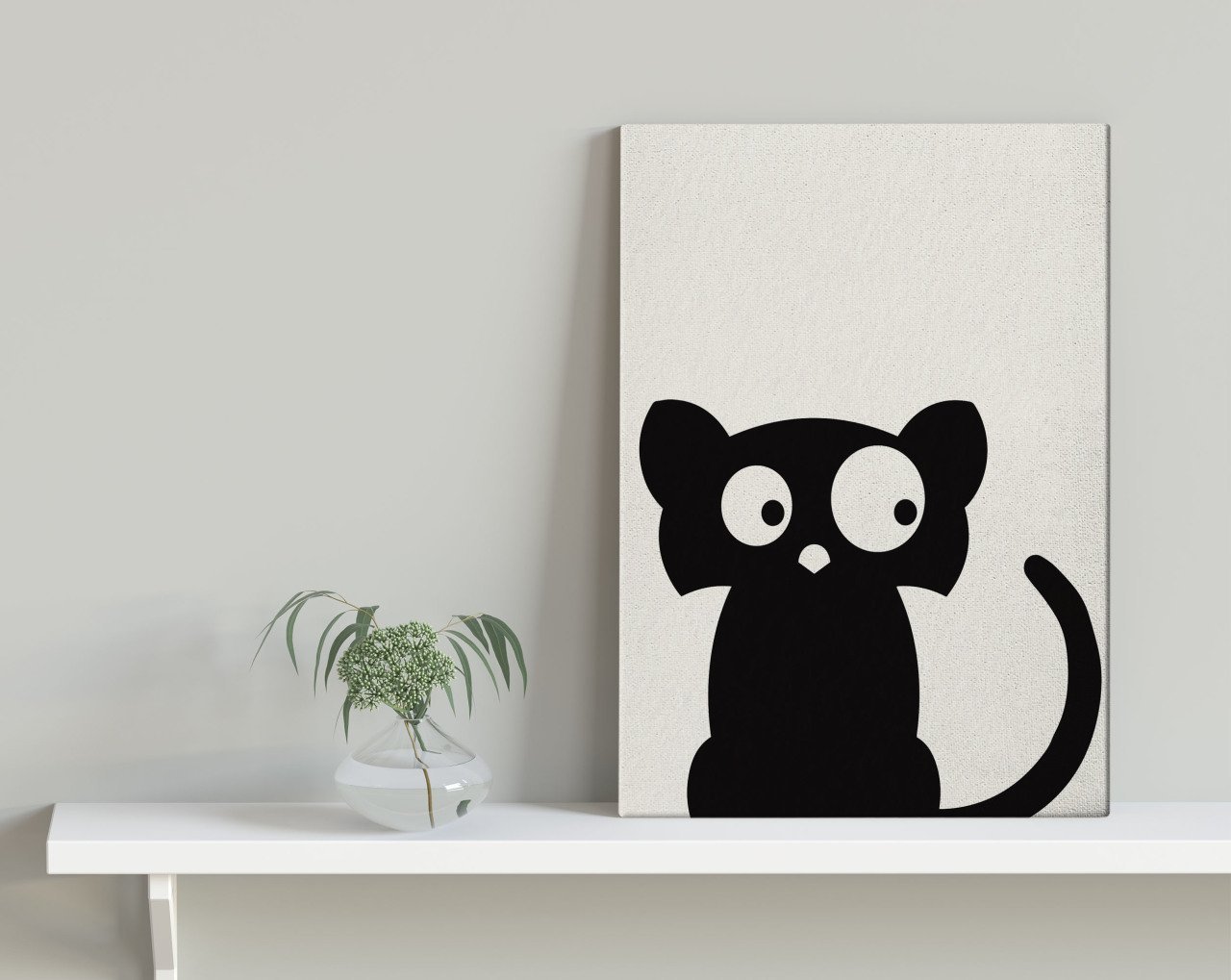 BK Home Kedi Tasarımlı Kanvas Tablo 30x50cm-1