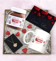 BK Gift Sevgiliye Özel Hediye Seti-4, Sevgililer Günü Hediyesi, Yıl Dönümü Hediyesi, Nutella 400gr., Doğum Günü Hediyesi
