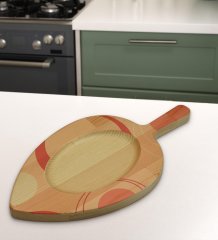 BK Gift Modern Art Tasarımlı Yaprak Şeklinde Doğal Ahşap Servis ve Sunum Tabağı Model 13
