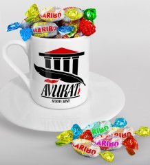 Kişiye Özel Avukat Türk Kahvesi Fincanı ve Haribo Şeker Hediye Seti-3
