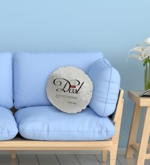 Kişiye Özel İsimli Mânâ Dost Tasarımlı Yuvarlak Dekoratif Kırlent Yastık-1
