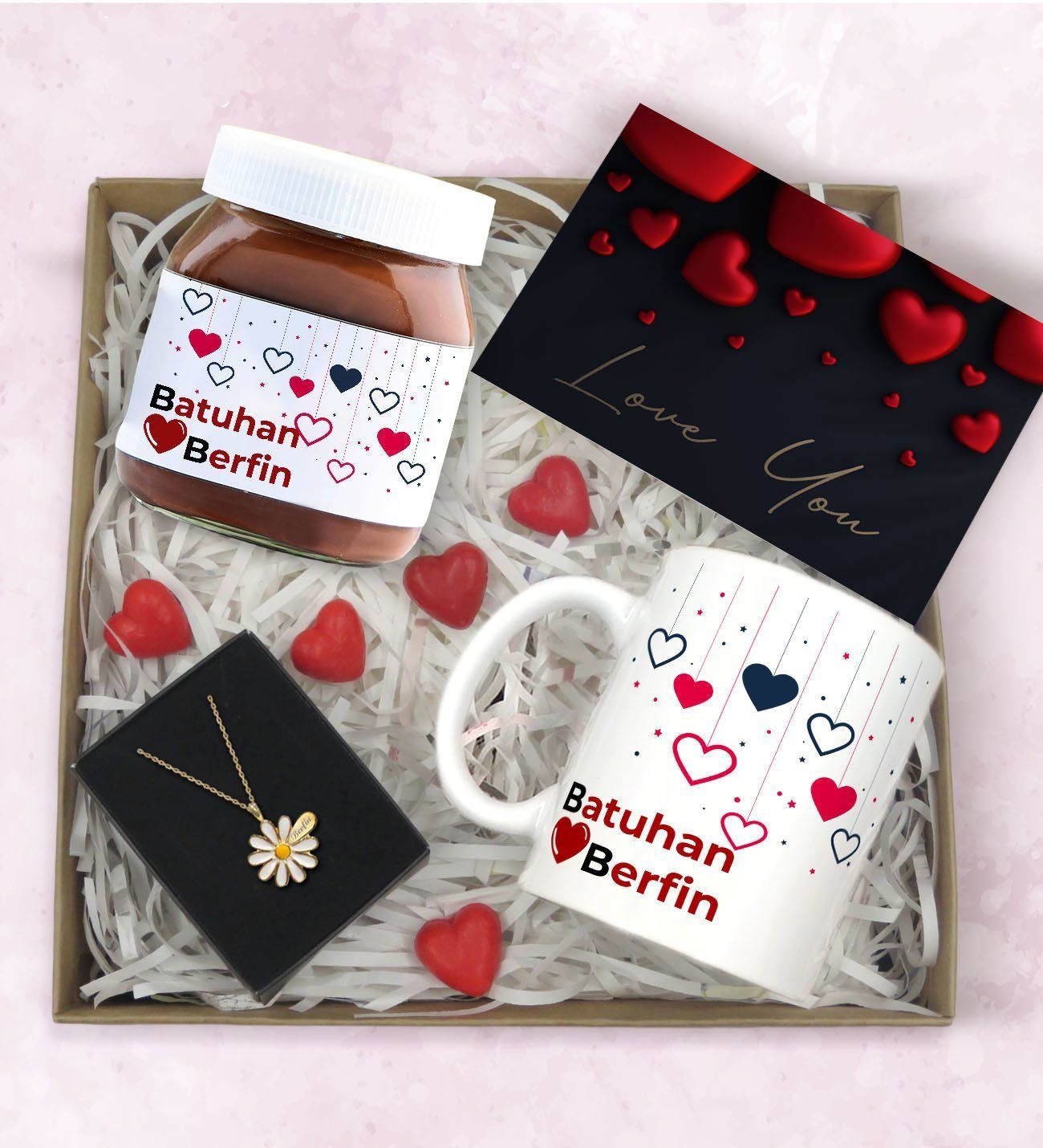 BK Gift Sevgiliye Özel Hediye Seti-3, Sevgililer Günü Hediyesi, Yıl Dönümü Hediyesi, Nutella 400gr., Doğum Günü Hediyesi