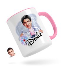 Kişiye Özel Erkek Elektrik Mühendisi Karikatürlü Pembe Kupa Bardak-1