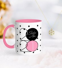 BK Gift Kişiye Özel 2023 Mutlu Yıllar Pembe Kupa ve Kar Tanesi Kolye-15