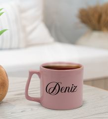 BK Gift Kişiye Özel İsimli Pastel Pembe Middle Kupa Bardak, Arkadaşa Hediye, Ev Hediyesi, Doğum Günü Hediyesi, Ofis Hediyesi-10