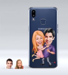 Kişiye Özel Sevgililer Karikatürlü Samsung Galaxy A10s İnce Şeffaf Silikon Telefon Kapağı-3