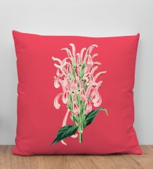 BK Gift Çiçek Tasarımlı Kırmızı Kırlent Yastık, Arkadaşa Hediye, Ev Dekorasyonu, Ev Hediyesi-8