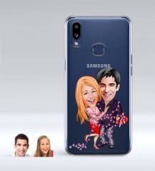 Kişiye Özel Sevgililer Karikatürlü Samsung Galaxy A10s İnce Şeffaf Silikon Telefon Kapağı-2