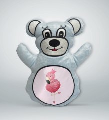 BK Gift Flamingo Tasarımlı Mavi Ayıcık Yastık-2