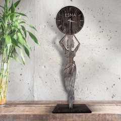 Kişiye Özel Saatli Ahşap Biblo - 3