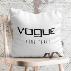Kişiye Özel Vogue Beyaz Yastık