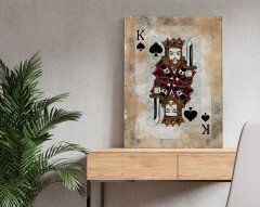 BK Home İskambil Maça Papaz Tasarımlı Kanvas Tablo 50x70cm-1