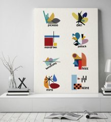 Ressamlar Sanat Tarihi Tasarımlı Kanvas Tablo 70x100cm