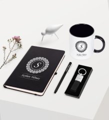 Kişiye Özel Siyah Defter Kalem Anahtarlık Kupa Seti - 2