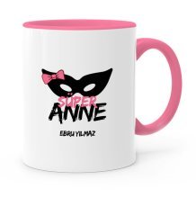 Kişiye Özel Süper Anne Pembe Kupa Bardak - 1