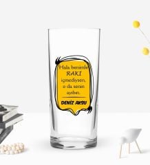 BK Gift Kişiye Özel İsimli DTF Rakı Sözleri Mottolu Rakı Bardağı-19, Arkadaşa Hediye, Sevgiliye Hediye