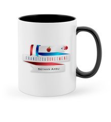 Kişiye Özel Fransızca Öğretmeni Siyah Kupa Bardak - 1