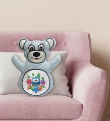 BK Gift Baykuş Tasarımlı Mavi Ayıcık Yastık-1