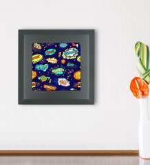 BK Gift Pop Art Tasarımlı Ahşap Çerçeveli Taş Duvar Dekoru-6