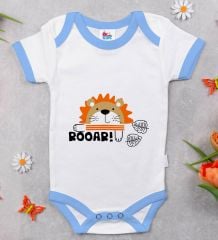 BK Kids Roar Tasarımlı Mavi Bebek Body Zıbın-1