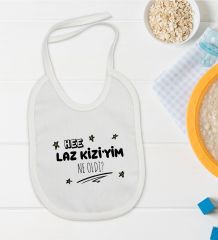 BK Kids Laz Kızıyım Tasarımlı Beyaz Bebek Mama Önlüğü-1