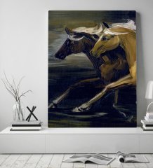 BK Gift Atlar Tasarımlı Kanvas Tablo 50x70cm-1
