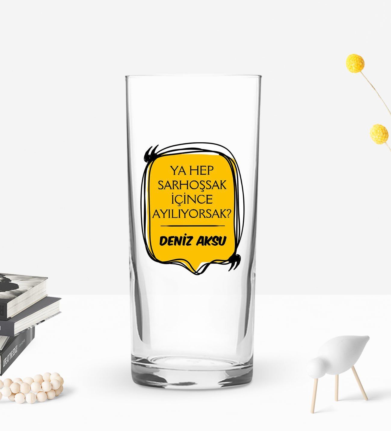 BK Gift Kişiye Özel İsimli DTF Rakı Sözleri Mottolu Rakı Bardağı-18, Arkadaşa Hediye, Sevgiliye Hediye