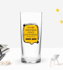 BK Gift Kişiye Özel İsimli DTF Rakı Sözleri Mottolu Rakı Bardağı-18, Arkadaşa Hediye, Sevgiliye Hediye
