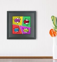 BK Gift Pop Art Tasarımlı Ahşap Çerçeveli Taş Duvar Dekoru-4