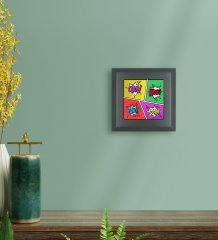 BK Gift Pop Art Tasarımlı Ahşap Çerçeveli Taş Duvar Dekoru-4