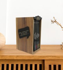 Kişiye Özel İsimli Ahşap Kütüphanede Sabahattin Ali Seti-(6 Kitap) ve Kitap Ayracı Hediye Seti