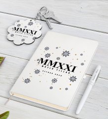 BK Gift Kişiye Özel 2023 Mutlu Yıllar Beyaz Defter Kalem ve Anahtarlık Hediye Seti-14