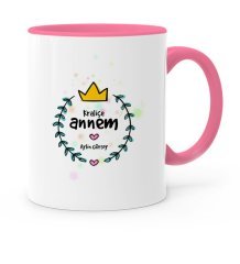 Kişiye Özel Kraliçe Annem Pembe Kupa Bardak - 1